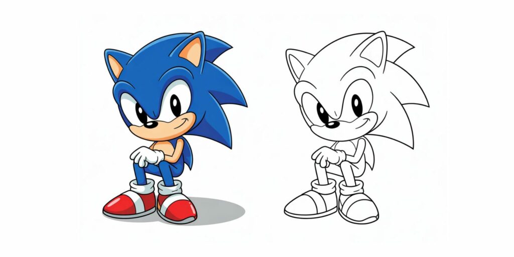 sonic da colorare
